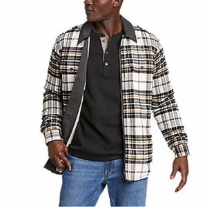 Eddie Bauer’s Favorite Flannel Faux Shearling-Lined Shirt Jacket